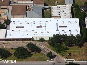 Commercial Building Roof AFTER coating Good as new roofing after coating