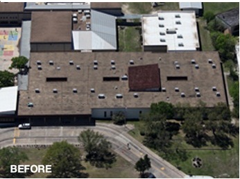 Commercial Building Roof BEFORE Roof before the coating